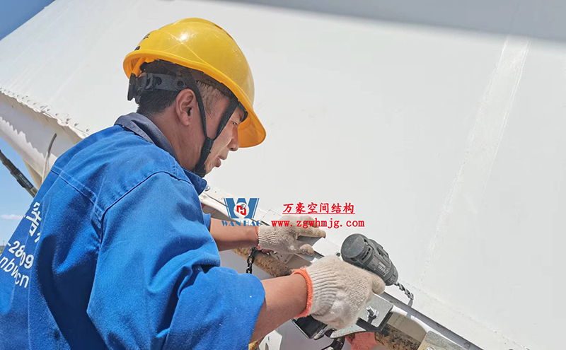 陜西定邊馬蓮灘沙漠公園鋼膜結(jié)構(gòu)工程“奮力快跑”，工程“進(jìn)度條”刷新了!